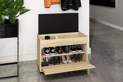 Botník Migoz 70 cm s otevíracím sedákem - dub sonoma světlý Skříňka na  buty z siedzisiakem