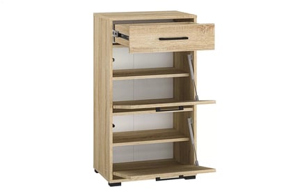 Botník Migoz 50 cm s výklopnými dvířky a zásuvkou - dub sonoma světlý pojmemna Skříňka na boty pro předsíně