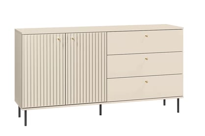 Komoda Jamuzi 160 cm se zásuvkami - kašmír / černé nožky