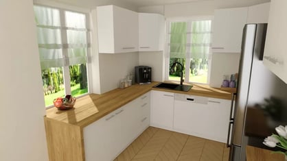 3D návrh kuchynskej linky - Nábytok Bogart Projekt kuchni - Nábytok Bogart