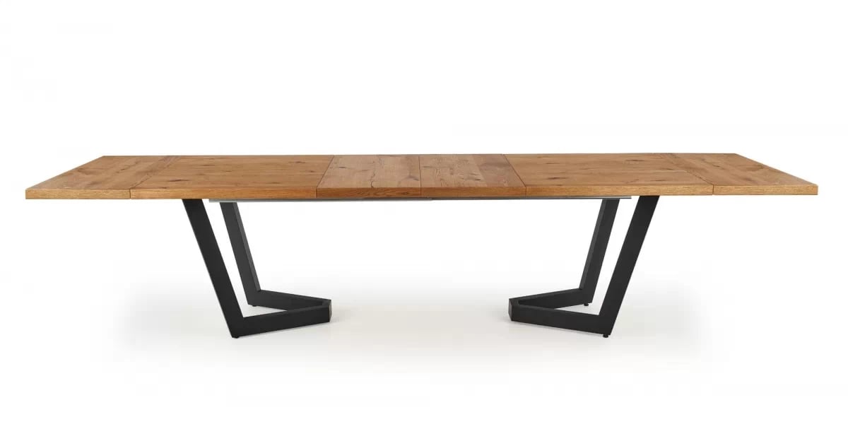 Extensii de masa Salvio 45x90cm, set de 2 - stejar deschis / negru Przedluzki do stolu Massive 45x90cm komplet 2 szt. - clar stejar / negru