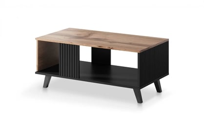Masă de cafea Random 92x40 cm - stejar wotan / negru