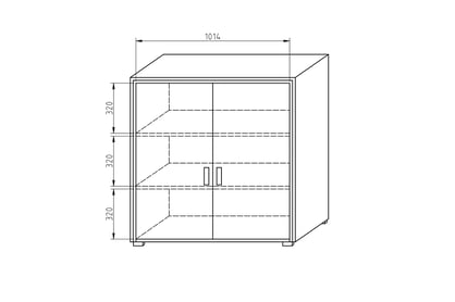 Kancelářská skříňka Offi 105 cm Skříňka biurowa dwurzwiowa Offi OF-DR1 Rozměry