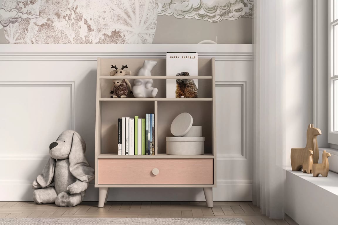 Marla könyvespolc 72 cm - sivatagi homok / millennial pink Regal Marla 72 cm - piasek pustyni / millenial pink