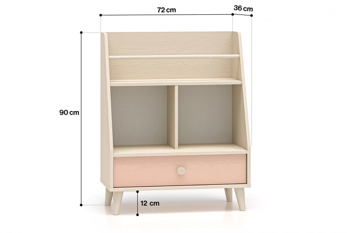 Marla könyvespolc 72 cm - sivatagi homok / millennial pink Regal Marla 72 cm - piasek pustyni / millenial pink