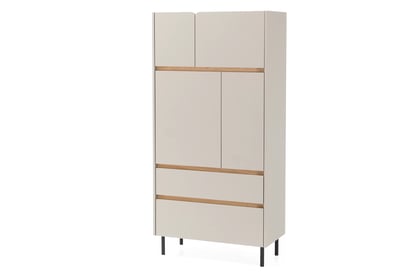 Vysoká komoda Azalio 80 cm - béžová / dub olejovaný