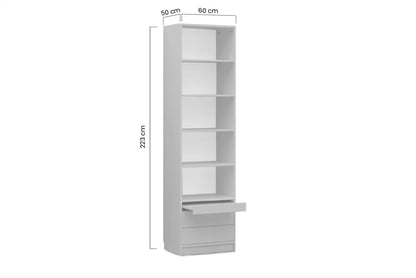 Raft R cu birou Basic în formă semifinisată 60 cm - alb mat Raft R cu birou New Elegance - Alb mat - dimensiuni