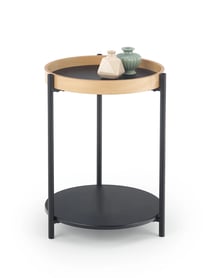 Măsuță de cafea ROLO negru / Stejar natural