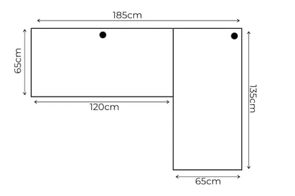 PC stôl narozne pravá Kerbi 135 cm - biely Písací stôl gamingowe narozne pravý Kerbi 135 cm - Biely 