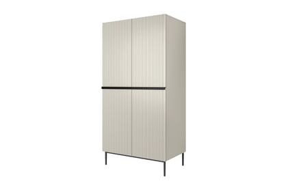 Nicole szekrény 100 cm polcokkal - kasmír / fekete lábak