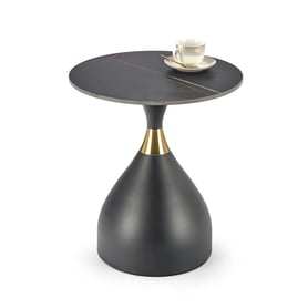 Măsuță de cafea SCALITA Marmură neagră / negru / auriu