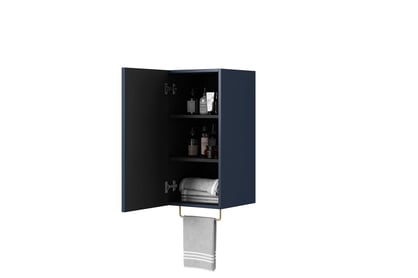 Nicole 70 cm fürdőszoba faliszekrény - sötétkék MDF állvány wiszacy Nicole 70 cm z ryflowanym frontem - Sötétkék