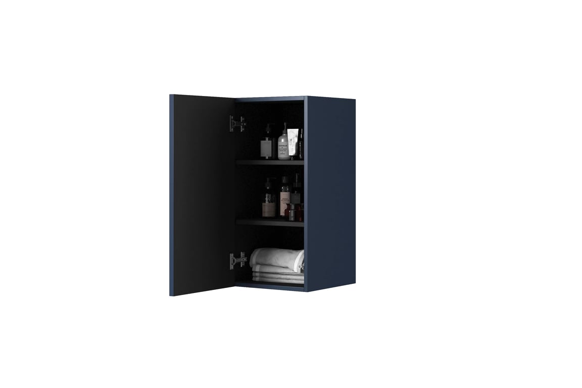 Nicole 70 cm fürdőszoba faliszekrény - sötétkék MDF állvány wiszacy Nicole 70 cm z ryflowanym frontem - Sötétkék