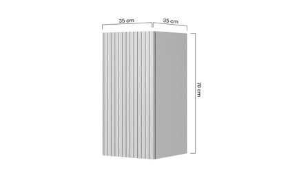 Dulap cu raft suspendat pentru baie Nicole 70 cm - cașmir rafturi wiszacy Nicole 70 cm z ryflowanym frontem - cașmir