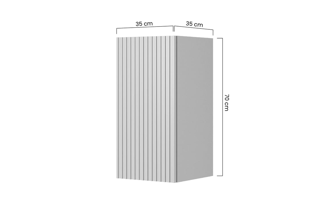 Dulap cu raft suspendat pentru baie Nicole 70 cm - cașmir rafturi wiszacy Nicole 70 cm z ryflowanym frontem - cașmir