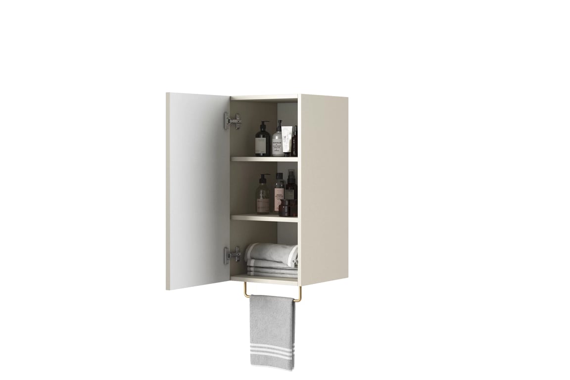 Dulap cu raft suspendat pentru baie Nicole 70 cm - cașmir rafturi wiszacy Nicole 70 cm z ryflowanym frontem - cașmir