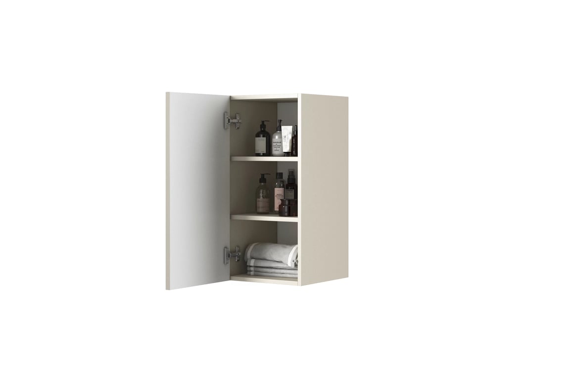 Dulap cu raft suspendat pentru baie Nicole 70 cm - cașmir rafturi wiszacy Nicole 70 cm z ryflowanym frontem - cașmir