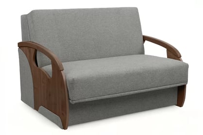 Canapea extensibilă americană Karmelita II - Material textil gri Gemma 85 / nuc mediu