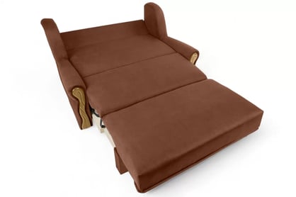 Canapea extensibilă Americanka cu spațiu de depozitare Gosia 105 - catifea maro Kronos 39 / rustic deschis Canapea rozkladana Amerykanka cu spațiu de depozitare Gosia 105 - maro catifea Kronos 39 / clar rustikal 