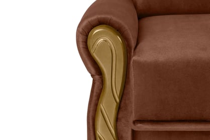 Canapea extensibilă Americanka cu spațiu de depozitare Gosia 105 - catifea maro Kronos 39 / rustic deschis Canapea rozkladana Amerykanka cu spațiu de depozitare Gosia 105 - maro catifea Kronos 39 / clar rustikal 