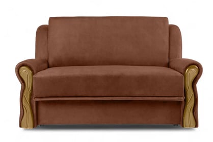 Canapea extensibilă Americanka cu spațiu de depozitare Gosia 105 - catifea maro Kronos 39 / rustic deschis Canapea rozkladana Amerykanka cu spațiu de depozitare Gosia 105 - maro catifea Kronos 39 / clar rustikal 