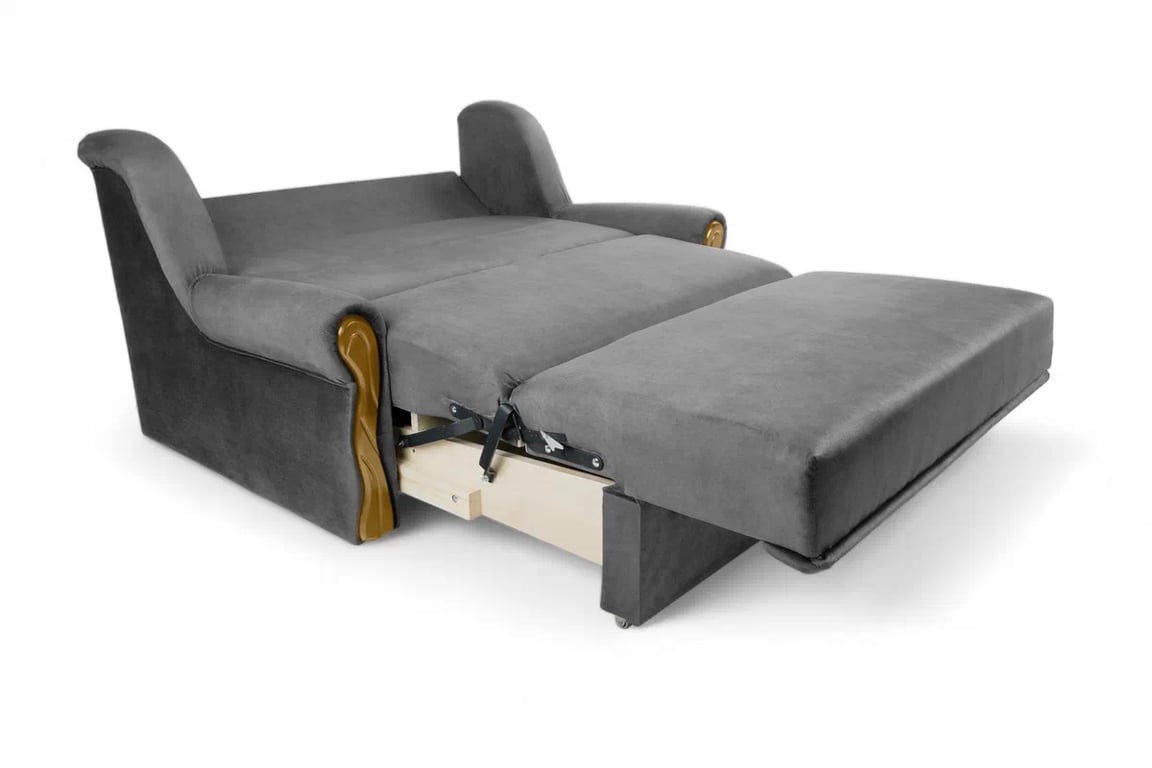 Canapea extensibilă Americanka cu spațiu de depozitare Gosia 105 - catifea gri ușor de curățat Zetta 304 / rustic deschis Canapea rozkladana Amerykanka cu spațiu de depozitare Gosia 105 - gri welwet latwoczyszczacy Zetta 304 / clar rustikal 