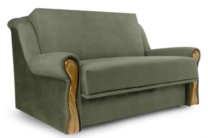 Canapea extensibilă Americanka cu spațiu de depozitare Gosia 105 - catifea verde Kronos 46 / rustic deschis Canapea rozkladana Amerykanka cu spațiu de depozitare Gosia 105 - verde catifea Kronos 46 / clar rustikal 