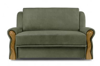 Canapea extensibilă Americanka cu spațiu de depozitare Gosia 105 - catifea verde Kronos 46 / rustic deschis Canapea rozkladana Amerykanka cu spațiu de depozitare Gosia 105 - verde catifea Kronos 46 / clar rustikal 
