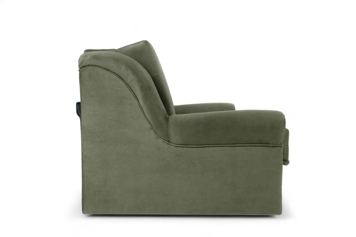 Canapea extensibilă Americanka cu spațiu de depozitare Gosia 105 - catifea verde Kronos 46 / rustic deschis Canapea rozkladana Amerykanka cu spațiu de depozitare Gosia 105 - verde catifea Kronos 46 / clar rustikal 