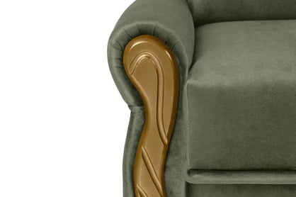 Canapea extensibilă Americanka cu spațiu de depozitare Gosia 105 - catifea verde Kronos 46 / rustic deschis Canapea rozkladana Amerykanka cu spațiu de depozitare Gosia 105 - verde catifea Kronos 46 / clar rustikal 