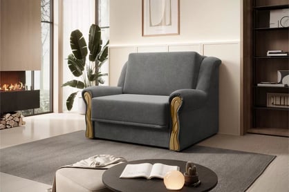 Canapea extensibilă Americanka cu spațiu de depozitare Gosia 83 - țesătură gri Gemma 85 / rustic deschis Canapea rozkladana Amerykanka cu spațiu de depozitare Gosia 83 - gri împletitură Gemma 85 / clar rustikal 