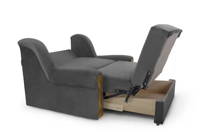 Canapea extensibilă Americanka cu spațiu de depozitare Gosia 83 - catifea gri ușor de curățat Zetta 304 / rustic deschis Canapea rozkladana Amerykanka cu spațiu de depozitare Gosia 83 - gri welwet latwoczyszczacy Zetta 304 / clar rustikal 