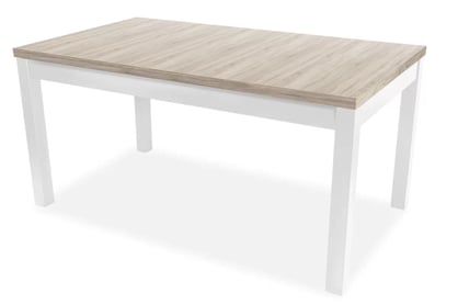 Rozkládací jídelní stůl Werona 120-160 cm - dub sonoma / bílé nohy