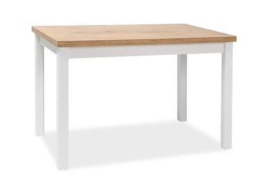 Jedálenský stôl ADAM dub LANCELOT / biely MAT 120x68
