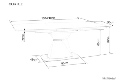 Stůl Cortez Ceramic mramorový efekt - šedý / Antracitový mat Stůl cortez ceramic mramorový efekt - šedá / antracitová mat