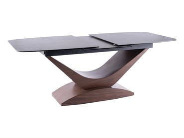 Rozkládací jídelní stůl Dolce Ceramic - 180-240x95 cm - šedý mramor / ořech