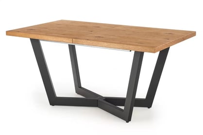 Masa din lemn Salvio 160-250x90 cm - stejar deschis / negru
