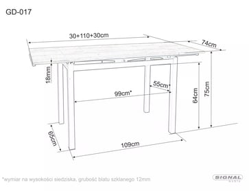 Jedálenský stôl GD017 šedý 110(170)x74 stOL gd017 šedý 110(170)x74