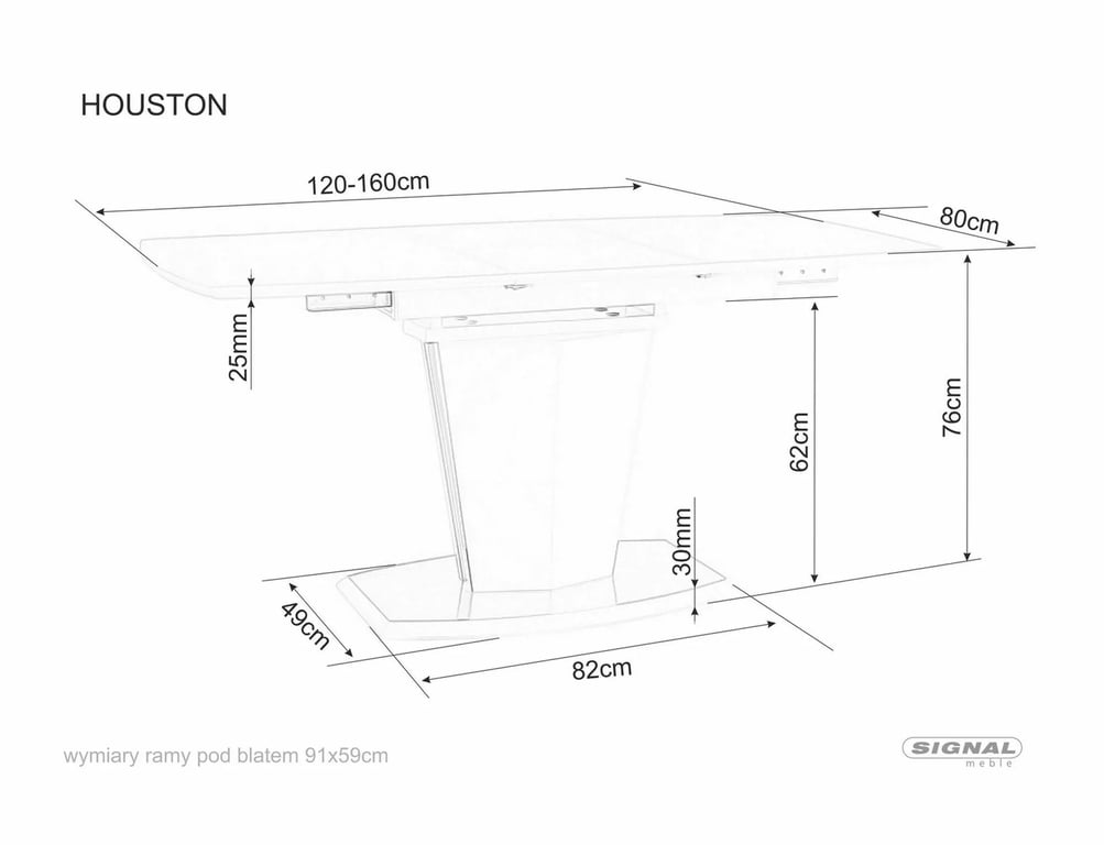 Stůl HOUSTON DUB 120(160)X80 stOL houston dAb 120(160)x80