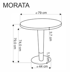 MORATA kerek asztal - fehér márvány / fekete / sárga stol okraglu morata - fehér márvány / fekete / aranysárga