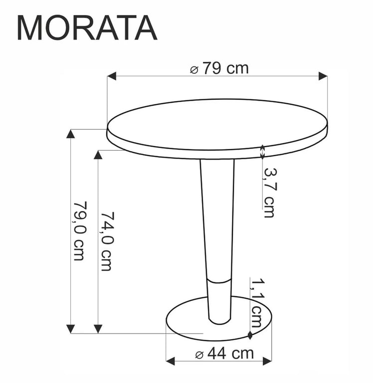 MORATA kerek asztal - fehér márvány / fekete / sárga stol okraglu morata - fehér márvány / fekete / aranysárga