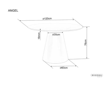 Okrúhly jedálenský stôl120 Angel - mramorový efekt / šedý / Čierny stôl okragly angel 120 cm - mramorový efekt  / šedý / Čierny