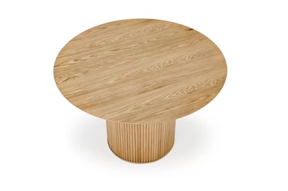 Masă rotundă din lemn Rodlin 120 cm - stejar natural stůl okragly lopez - Dub přírodní