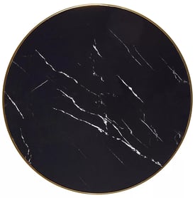 Masă MOLINA Rotundă, marmură neagră / negru / auriu stůl okragly molina - negru mramor / negru / Žlutý