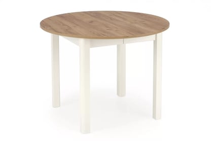Masa rotunda extensibila Ringo 102-142x102 cm - stejar craft / alb