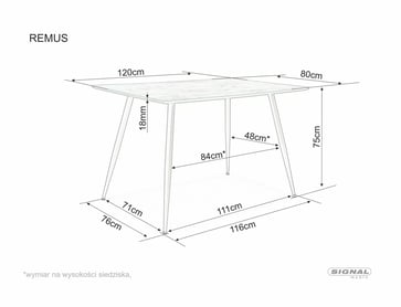 Stůl REMUS Ořech/černá Podstavec 120X80 stOL remus ořech/černá stelaZ 120x80