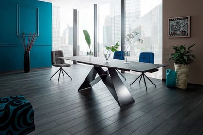 Rozkládací jídelní stůl Westin I - černý mat Designérský Stůl 