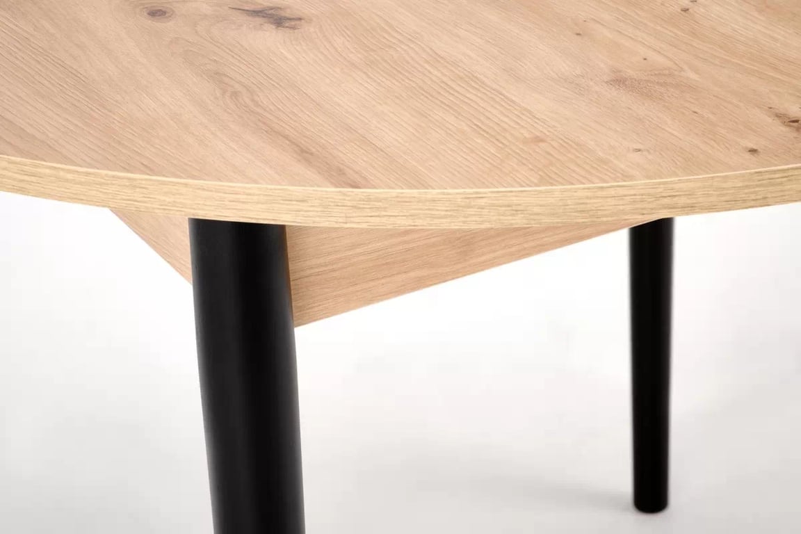 Rozkladací jedálenský stôl Elaris 102-142x102 cm - dub artisan / čierne nožičky Stôl rozkladany Elaris 102-142x102 cm Dub artisan / nožičky čierny