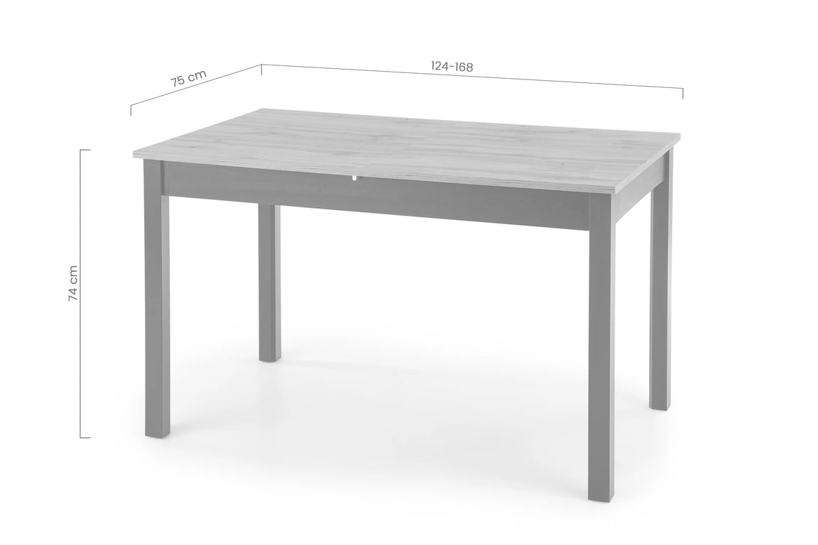 Masă extensibilă Greg 124-168x75 cm - stejar wotan / negru Stol pliere Greg 124-168x75 cm - stejar wotan / negru