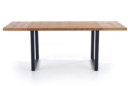 Rozkladací jedálenský stôl Horus 126 -206x80 cm - dub svetlý / čierna Stôl rozkladany horus - svetlý dub / čierny